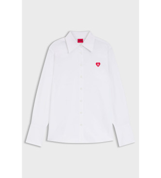 HUGO Skjorte med afslappet pasform, hvid