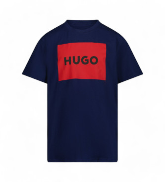 HUGO Short sleeve t-shirt with navy logo