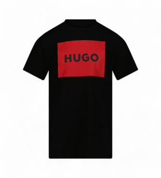 HUGO T-shirt de manga curta com logtipo preto