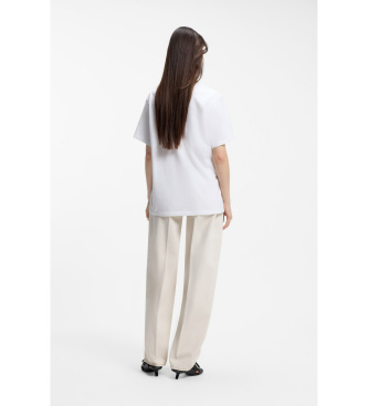 HUGO Bawełniana koszulka z dzianiny z białym logo