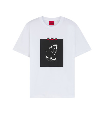 HUGO T-shirt imprim Dobermann blanc