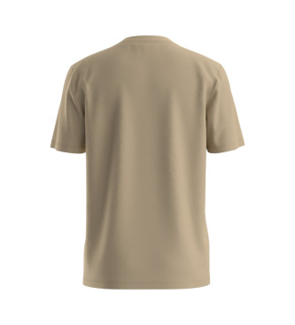 HUGO T-shirt  coupe rgulire en jersey de coton avec impression du logo en beige