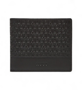 HUGO Portefeuille Ethon en cuir noir