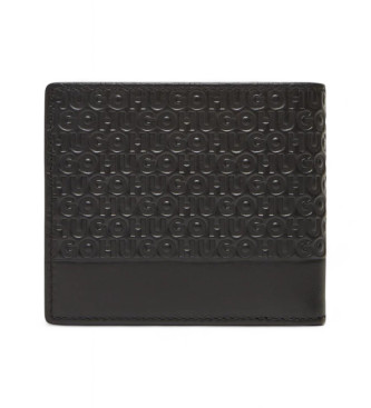 HUGO Portefeuille Ethon en cuir noir