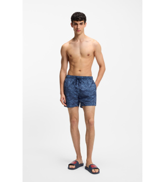 HUGO Tongs avec logo sur la lani�re marine