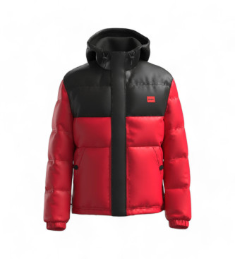 HUGO Steppjacke rot, schwarz