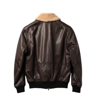 HUGO Chaqueta de piel Lorano marrón