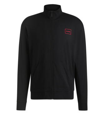 HUGO Entspannte Jacke mit gerahmtem Logo schwarz