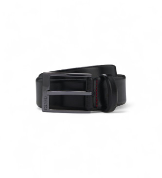 HUGO Black logo engraved belt