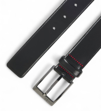 HUGO Black logo engraved belt