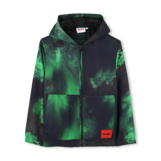 HUGO Windbreaker Hooded Jacket navy, green