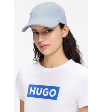 HUGO Bon� de algod�o com log�tipo azul empilhado