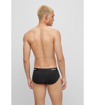 HUGO Pack 3 Cotton Stretch Briefs Logo black