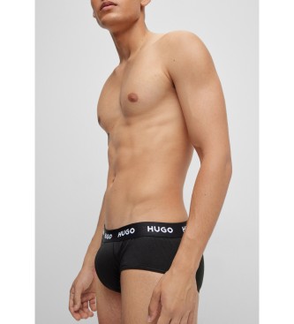 HUGO Pack 3 Cotton Stretch Briefs Logo black