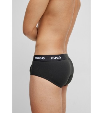 HUGO Pack 3 Cotton Stretch Briefs Logo black