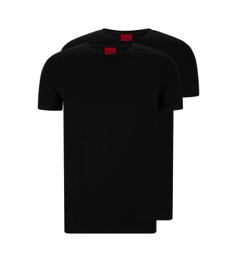 HUGO Frpackning med 2 svarta Round T-shirts