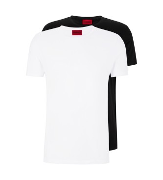 HUGO Frpackning med 2 T-shirts Rund vit, svart