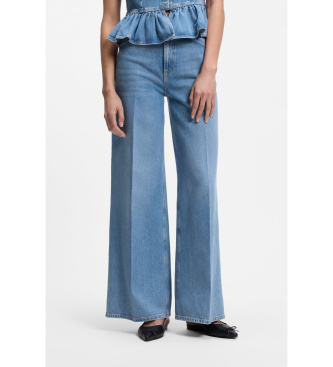 HUGO Jeans met wijde pijpen in blauwe denim