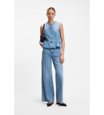 HUGO Jeans met wijde pijpen in blauwe denim