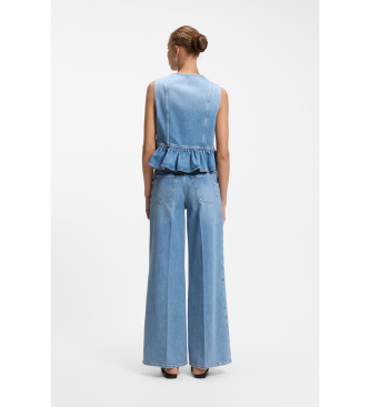HUGO Jeans met wijde pijpen in blauwe denim