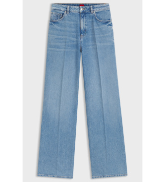HUGO Jeans met wijde pijpen in blauwe denim