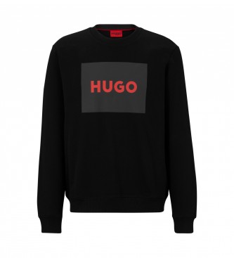HUGO Logo-Fleece-Pullover schwarz