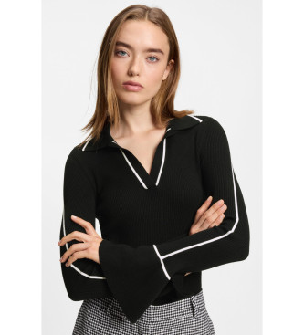 HUGO Samur pulover črne barve