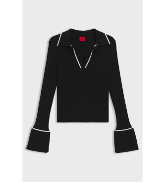 HUGO Samur pulover črne barve