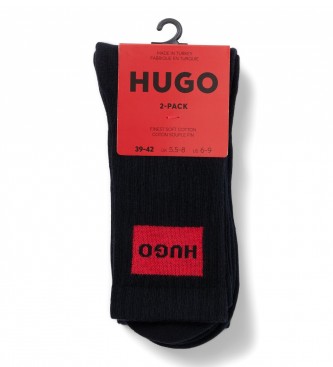 HUGO Frpackning med 2 par Black Label-strumpor