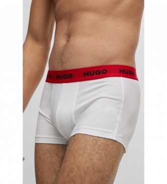 HUGO Pack 3 Elastic B xers Logo Vita rosso, bianco, nero