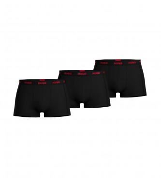 HUGO 3-pack svarta boxershorts i trippelmodell 