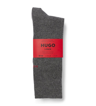 HUGO Confezione da 3 paia di calzini di colore grigio