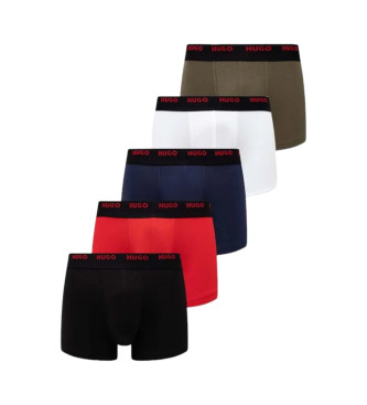 HUGO Pack 5 einfarbige Boxershorts mehrfarbig