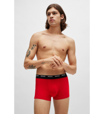 HUGO Pakke med 5 boxershorts med logo i linningen bl, grn, rd, sort