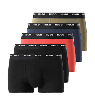 HUGO Pack 5 Boxers Logo Five multicolorido