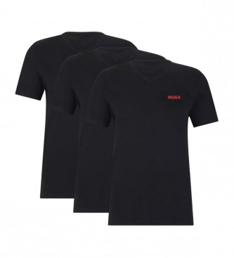 HUGO Pack of 3 black undershirts