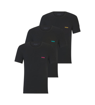 HUGO Packung mit 3 schwarzen Drillings-T-Shirts