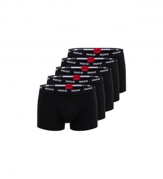 HUGO Confezione da 5 boxer con logo nero