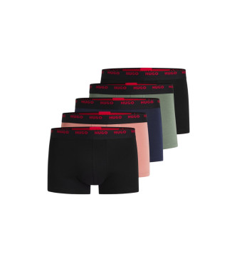 HUGO Pack of 5 cotton elasticated briefs with multicoloured logos on the waistband