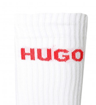 HUGO Confezione da 6 calzini logo bianchi