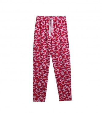 HUGO Pantaloni rosa a fiori