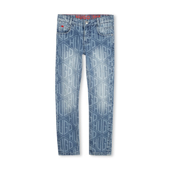 HUGO Blue logo printed jeans