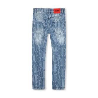 HUGO Blauwe jeans met logoprint