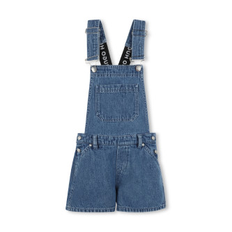 HUGO Korte dungarees i bl denim