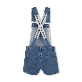 HUGO Korte dungarees i bl denim