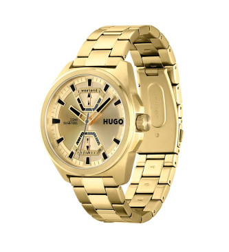 HUGO Expose analogue watch, gold-plated