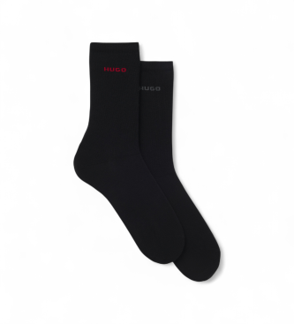 HUGO Set 2 Pares de Calcetines Uni Logo negro