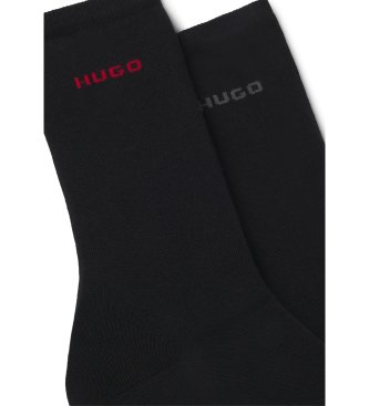 HUGO Set 2 Pares de Calcetines Uni Logo negro