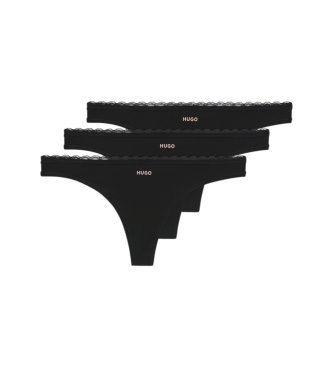 HUGO Set 3 Micro Tanga's zwart