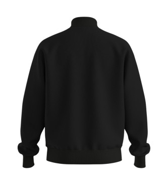 HUGO Relaxed fit sweatshirt med kvart lynls Duluro sort